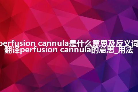 perfusion cannula是什么意思及反义词_翻译perfusion cannula的意思_用法