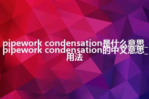 pipework condensation是什么意思_pipework condensation的中文意思_用法