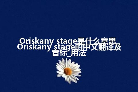 Oriskany stage是什么意思_Oriskany stage的中文翻译及音标_用法