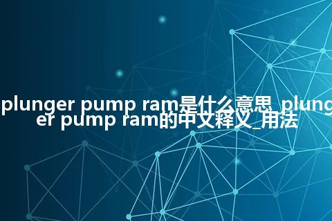 plunger pump ram是什么意思_plunger pump ram的中文释义_用法