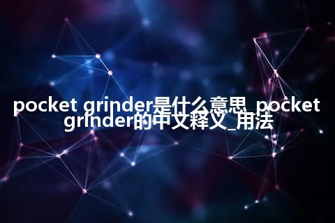 pocket grinder是什么意思_pocket grinder的中文释义_用法