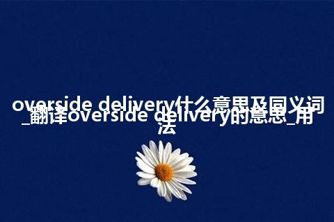 overside delivery什么意思及同义词_翻译overside delivery的意思_用法