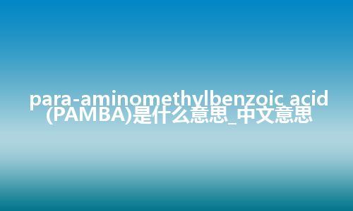 para-aminomethylbenzoic acid (PAMBA)是什么意思_中文意思