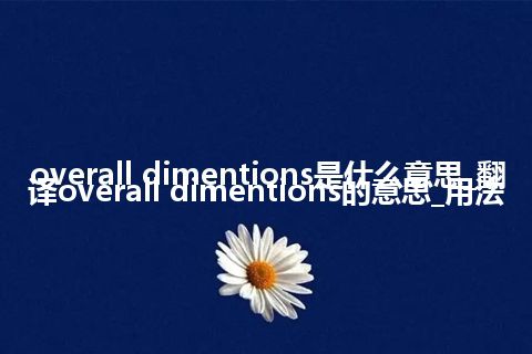 overall dimentions是什么意思_翻译overall dimentions的意思_用法