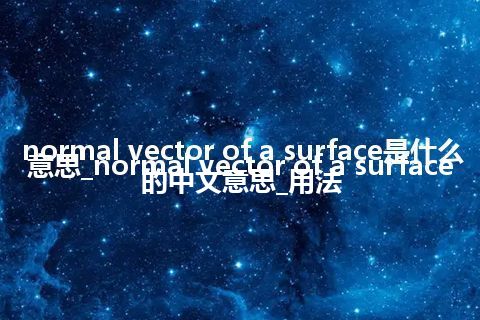 normal vector of a surface是什么意思_normal vector of a surface的中文意思_用法