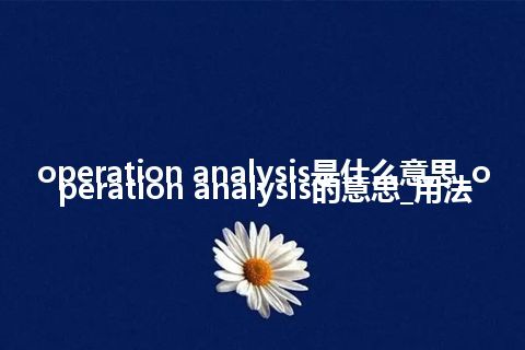 operation analysis是什么意思_operation analysis的意思_用法