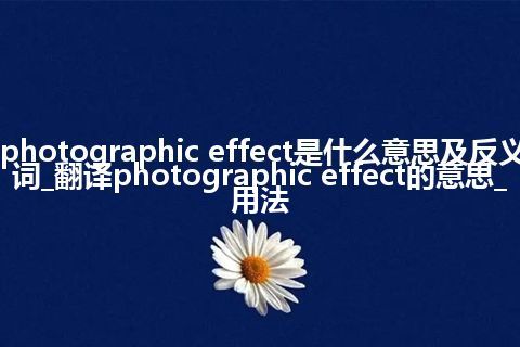 photographic effect是什么意思及反义词_翻译photographic effect的意思_用法
