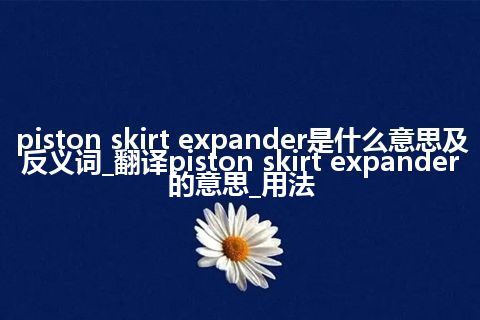 piston skirt expander是什么意思及反义词_翻译piston skirt expander的意思_用法