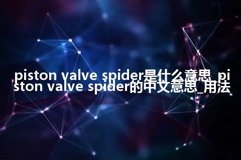 piston valve spider是什么意思_piston valve spider的中文意思_用法