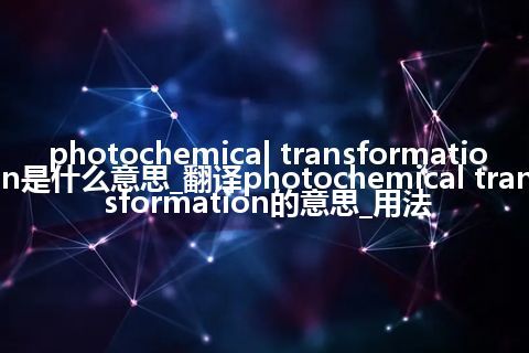 photochemical transformation是什么意思_翻译photochemical transformation的意思_用法