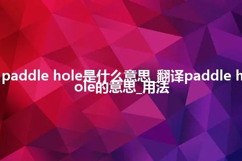 paddle hole是什么意思_翻译paddle hole的意思_用法