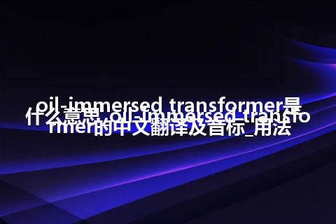 oil-immersed transformer是什么意思_oil-immersed transformer的中文翻译及音标_用法