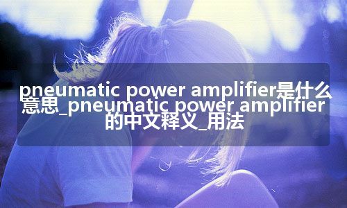 pneumatic power amplifier是什么意思_pneumatic power amplifier的中文释义_用法