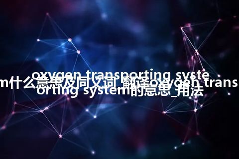 oxygen transporting system什么意思及同义词_翻译oxygen transporting system的意思_用法