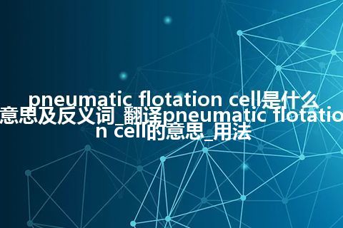 pneumatic flotation cell是什么意思及反义词_翻译pneumatic flotation cell的意思_用法