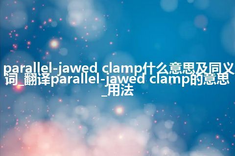 parallel-jawed clamp什么意思及同义词_翻译parallel-jawed clamp的意思_用法