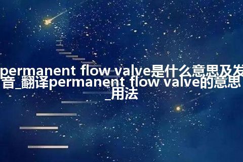 permanent flow valve是什么意思及发音_翻译permanent flow valve的意思_用法
