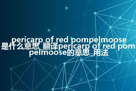 pericarp of red pompelmoose是什么意思_翻译pericarp of red pompelmoose的意思_用法