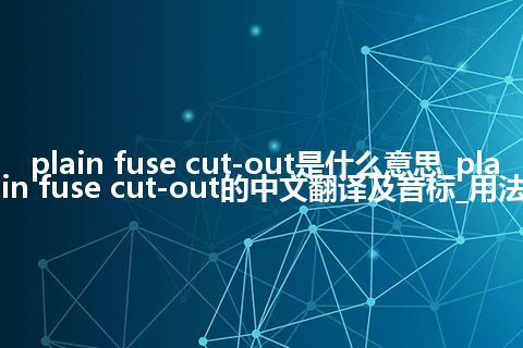 plain fuse cut-out是什么意思_plain fuse cut-out的中文翻译及音标_用法