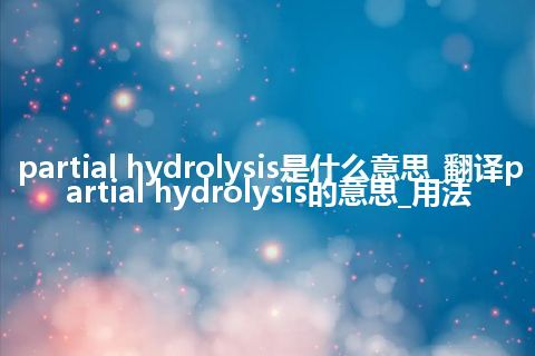 partial hydrolysis是什么意思_翻译partial hydrolysis的意思_用法