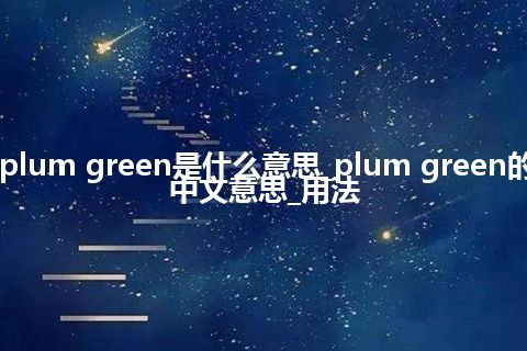 plum green是什么意思_plum green的中文意思_用法