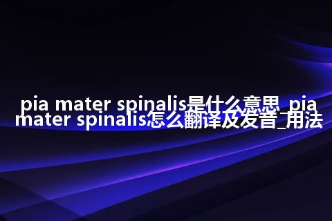 pia mater spinalis是什么意思_pia mater spinalis怎么翻译及发音_用法