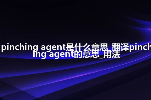 pinching agent是什么意思_翻译pinching agent的意思_用法
