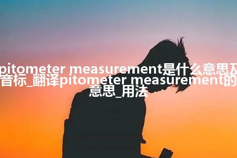 pitometer measurement是什么意思及音标_翻译pitometer measurement的意思_用法