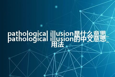 pathological illusion是什么意思_pathological illusion的中文意思_用法