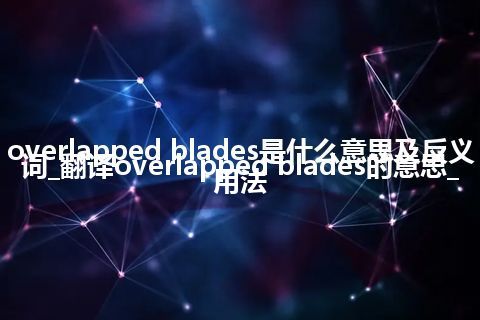 overlapped blades是什么意思及反义词_翻译overlapped blades的意思_用法