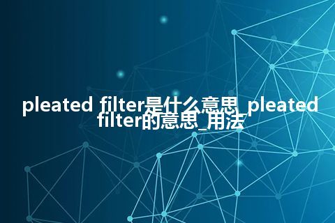 pleated filter是什么意思_pleated filter的意思_用法