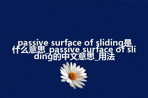 passive surface of sliding是什么意思_passive surface of sliding的中文意思_用法