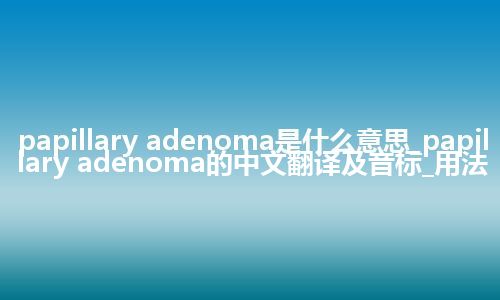 papillary adenoma是什么意思_papillary adenoma的中文翻译及音标_用法