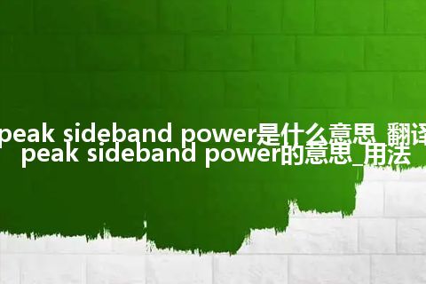 peak sideband power是什么意思_翻译peak sideband power的意思_用法