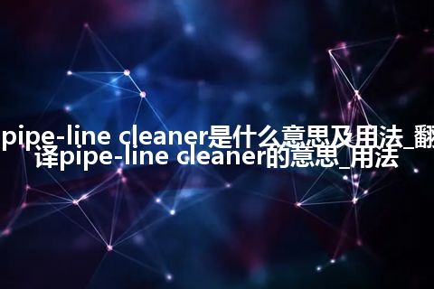 pipe-line cleaner是什么意思及用法_翻译pipe-line cleaner的意思_用法