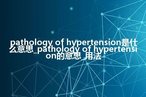 pathology of hypertension是什么意思_pathology of hypertension的意思_用法
