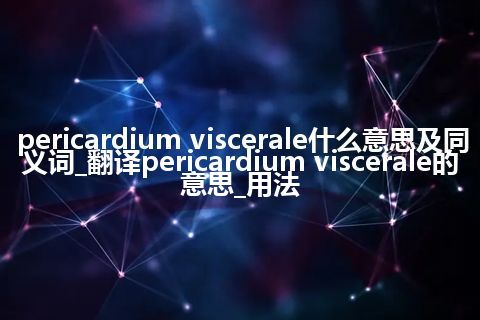 pericardium viscerale什么意思及同义词_翻译pericardium viscerale的意思_用法