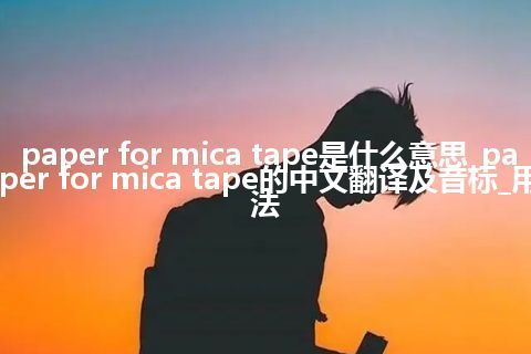 paper for mica tape是什么意思_paper for mica tape的中文翻译及音标_用法