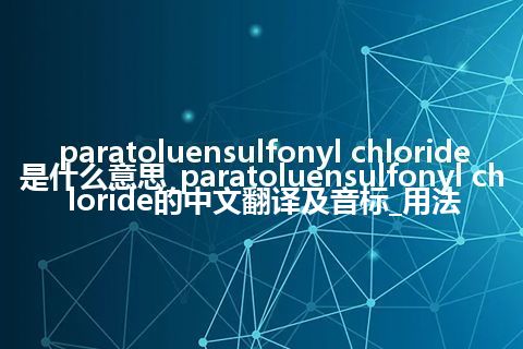 paratoluensulfonyl chloride是什么意思_paratoluensulfonyl chloride的中文翻译及音标_用法