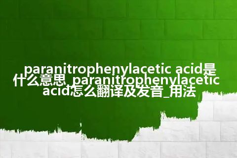 paranitrophenylacetic acid是什么意思_paranitrophenylacetic acid怎么翻译及发音_用法