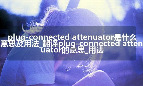 plug-connected attenuator是什么意思及用法_翻译plug-connected attenuator的意思_用法