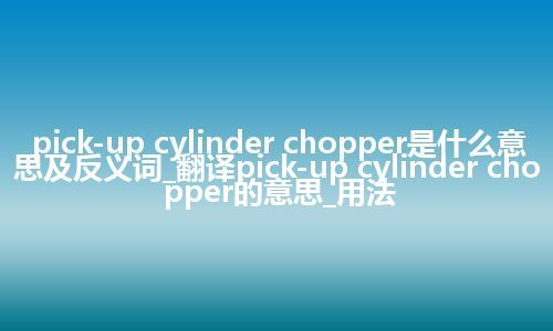 pick-up cylinder chopper是什么意思及反义词_翻译pick-up cylinder chopper的意思_用法