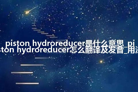 piston hydroreducer是什么意思_piston hydroreducer怎么翻译及发音_用法