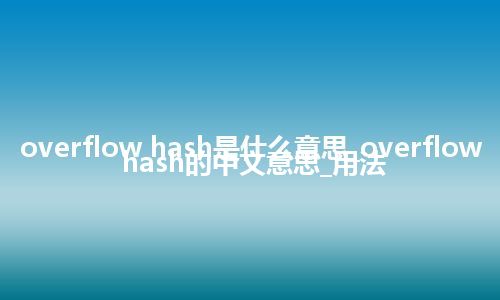 overflow hash是什么意思_overflow hash的中文意思_用法