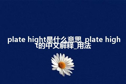 plate hight是什么意思_plate hight的中文解释_用法