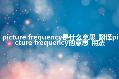 picture frequency是什么意思_翻译picture frequency的意思_用法