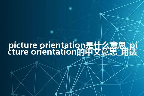 picture orientation是什么意思_picture orientation的中文意思_用法