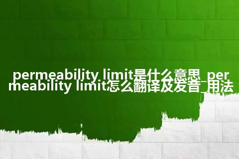 permeability limit是什么意思_permeability limit怎么翻译及发音_用法