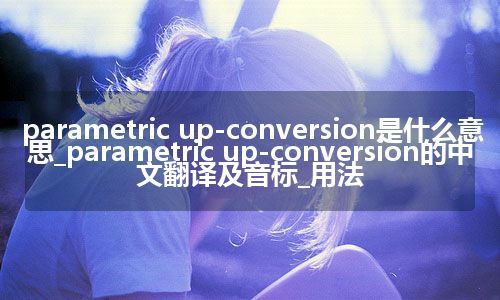 parametric up-conversion是什么意思_parametric up-conversion的中文翻译及音标_用法