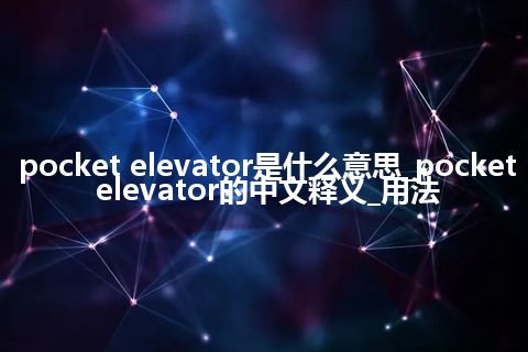 pocket elevator是什么意思_pocket elevator的中文释义_用法